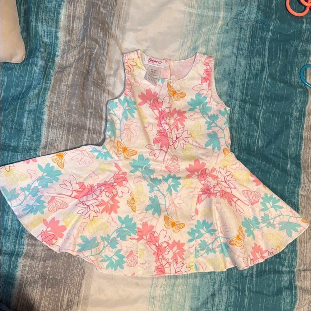 Zara Kids Floral Dress - Pink and Blue